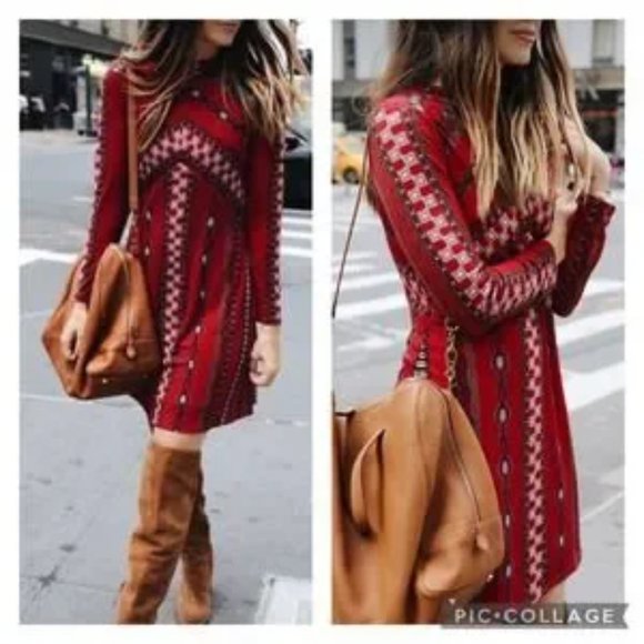 Free People Stella Mini Dress in Red, Size XS - Picture 2 of 5